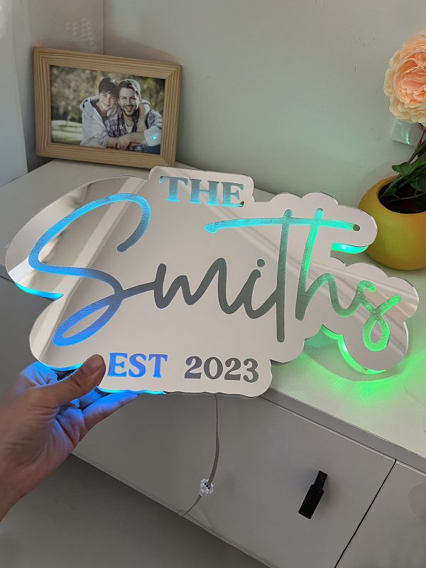 UnusualStandout #499 Personalized Customized Mirror Surname Night Light