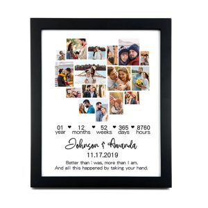 UnusualStandout #5 Custom First Anniversary Heart Photo Frame Gift