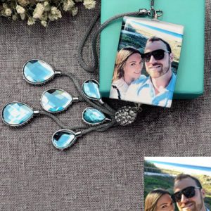 UnusualStandout #50 Personalized Photo Car Crystal Pendant Rectangle-Shape