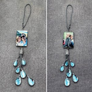 UnusualStandout #50 Personalized Photo Car Crystal Pendant Rectangle-Shape