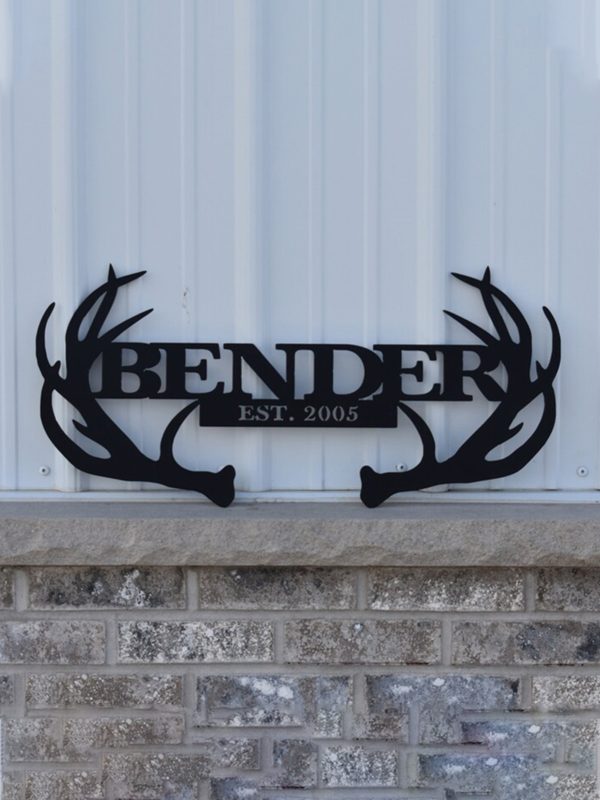 UnusualStandout #52 Custom Deer Antlers Family Signs