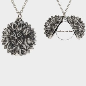 UnusualStandout #52 Custom Sunflower Necklace, Sunshine Locket Necklace