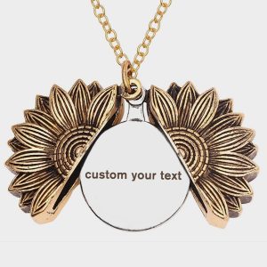 UnusualStandout #52 Custom Sunflower Necklace, Sunshine Locket Necklace