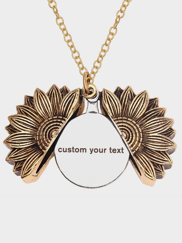 UnusualStandout #52 Custom Sunflower Necklace, Sunshine Locket Necklace