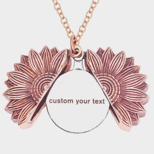 UnusualStandout #52 Custom Sunflower Necklace, Sunshine Locket Necklace