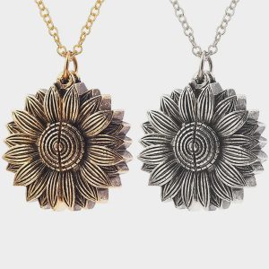 UnusualStandout #52 Custom Sunflower Necklace, Sunshine Locket Necklace