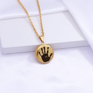 UnusualStandout #56 Personalized Handprint Necklace Photo Locket Necklace