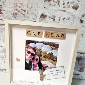 UnusualStandout #58 Personalized Anniversary Wooden Scrabble Photo Frame