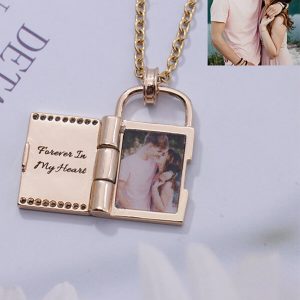 UnusualStandout #59 Custom Color Printing Photo Frame Padlock Necklace