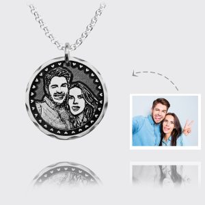 UnusualStandout #6 Personalized Photo Embossed Necklace 925 Silver