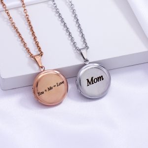 UnusualStandout #64 Custom Engraved Letter Heart Picture Locket Necklace