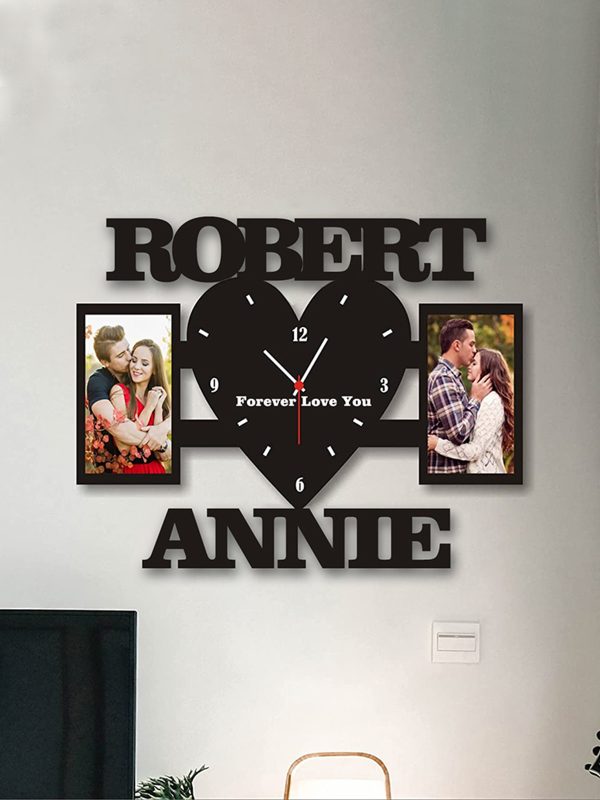 UnusualStandout #64 Custom Wall Clock Couple Photo Frame