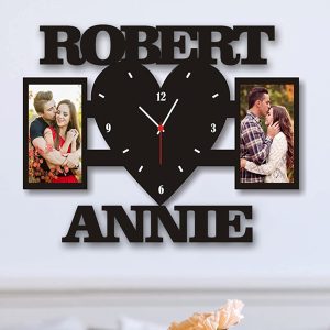 UnusualStandout #64 Custom Wall Clock Couple Photo Frame