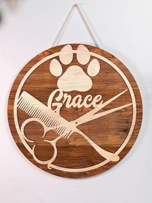 UnusualStandout #66 Custom Dog Grooming Hair Salon Wood Wall Art