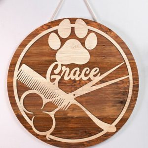 UnusualStandout #66 Custom Dog Grooming Hair Salon Wood Wall Art