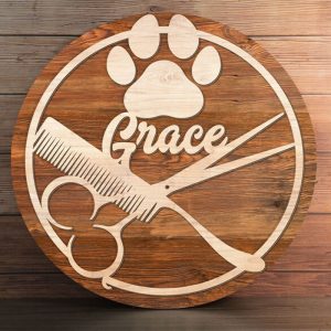 UnusualStandout #66 Custom Dog Grooming Hair Salon Wood Wall Art