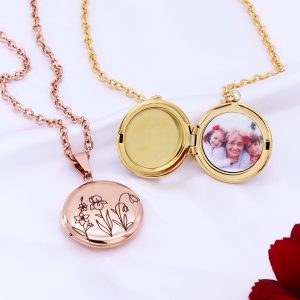 UnusualStandout #66 Personalized Combined Birth Flower Locket Necklace