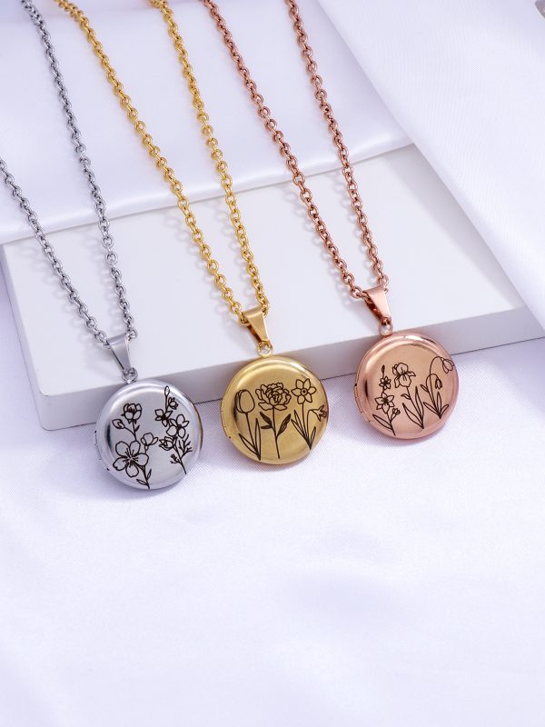 UnusualStandout #66 Personalized Combined Birth Flower Locket Necklace