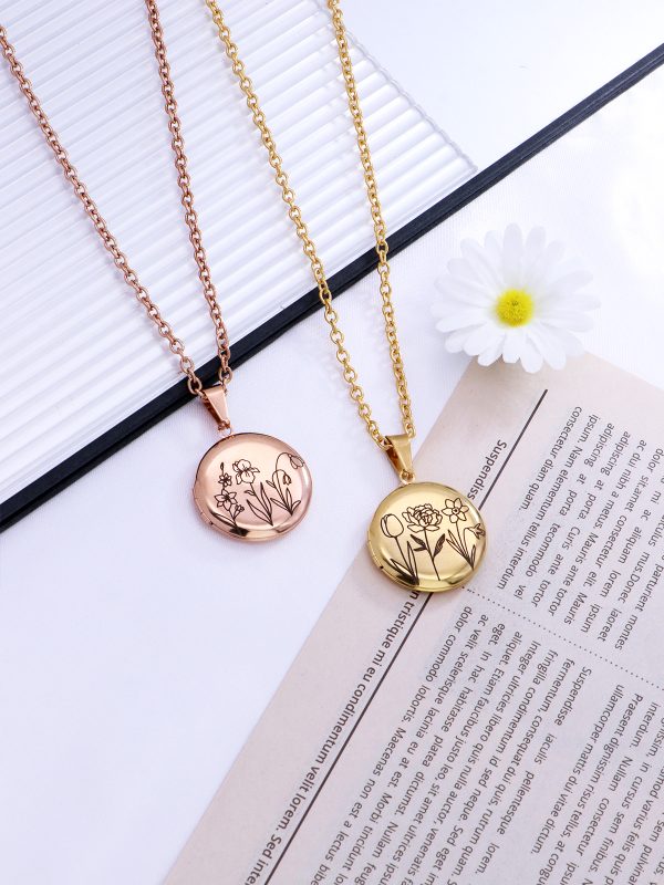 UnusualStandout #66 Personalized Combined Birth Flower Locket Necklace