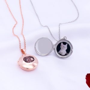 UnusualStandout #68 Personalized Actual Dog Nose Print Photo Locket Necklace