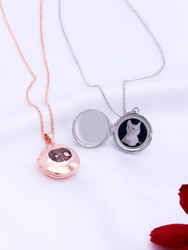 UnusualStandout #68 Personalized Actual Dog Nose Print Photo Locket Necklace