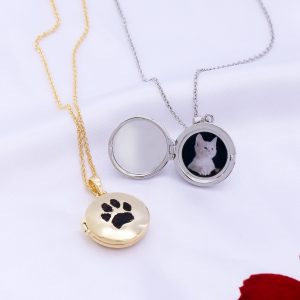 UnusualStandout #68 Personalized Actual Dog Nose Print Photo Locket Necklace