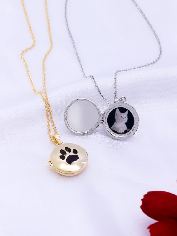 UnusualStandout #68 Personalized Actual Dog Nose Print Photo Locket Necklace