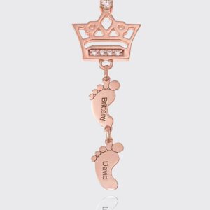 UnusualStandout #71 Personalized Vertical Mother’s Necklace With Kids