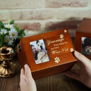 UnusualStandout #8 Personalized Pet Urn Ashes Keepsake Wood Box