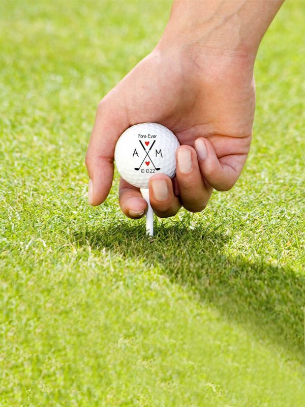 UnusualStandout #81 Personalized Couples Golf Name and Date Golf Ball