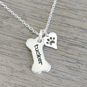 UnusualStandout #82 Personalized Dog Bone Pendant Necklace