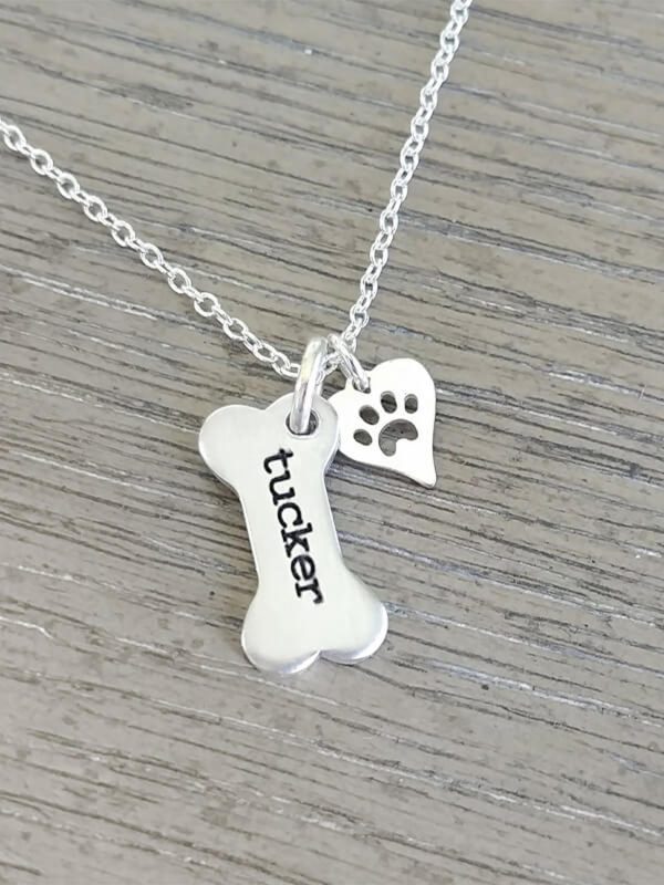 UnusualStandout #82 Personalized Dog Bone Pendant Necklace