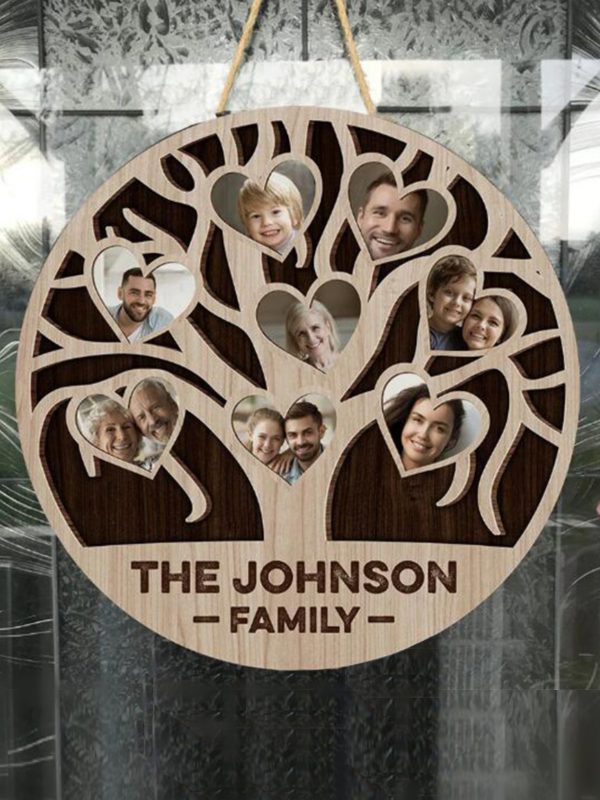 UnusualStandout #82 Personalized Family Photo Tree Plaque