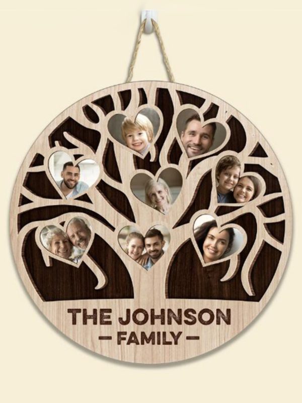 UnusualStandout #82 Personalized Family Photo Tree Plaque