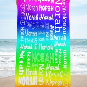 UnusualStandout #83 Personalized Color Beach Towel with Name