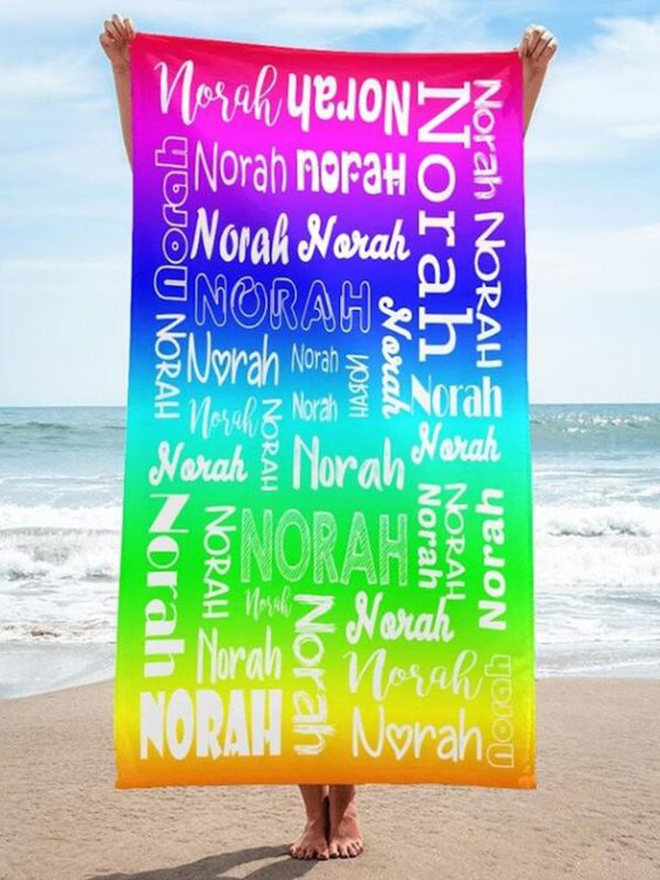 UnusualStandout #83 Personalized Color Beach Towel with Name