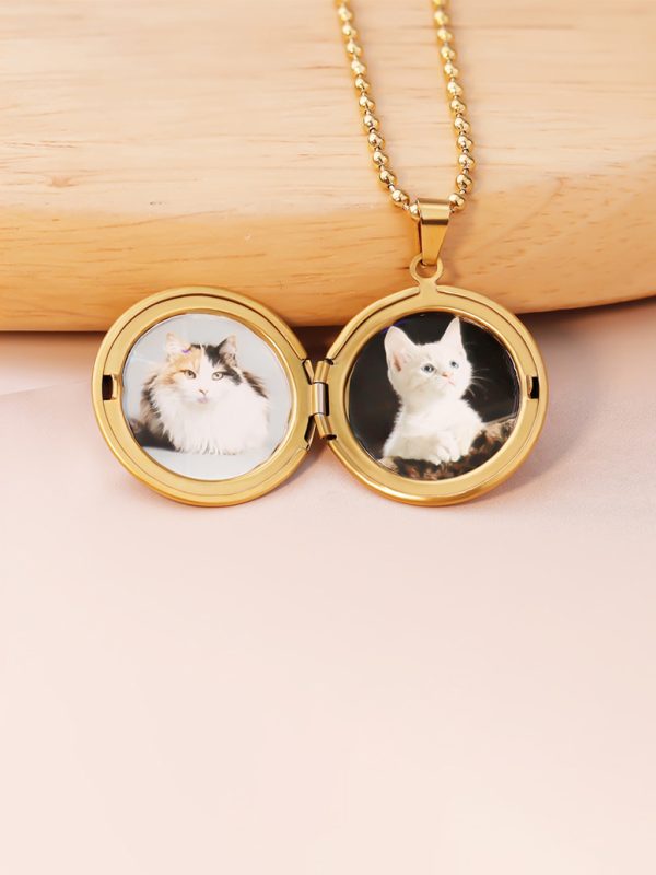 UnusualStandout #84 Personalized Pet Photo Memorial Moonlight Box Necklace