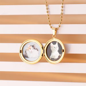 UnusualStandout #84 Personalized Pet Photo Memorial Moonlight Box Necklace