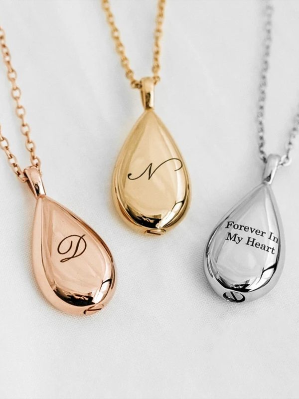 UnusualStandout #85 Personalized Teardrop Urn Necklace for Ashes Cremation