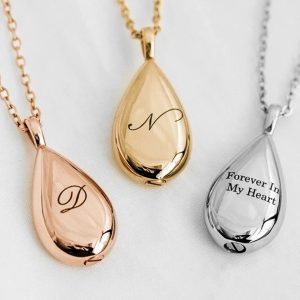 UnusualStandout #85 Personalized Teardrop Urn Necklace for Ashes Cremation