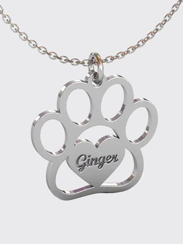 UnusualStandout #86 Custom Name Paw Necklace