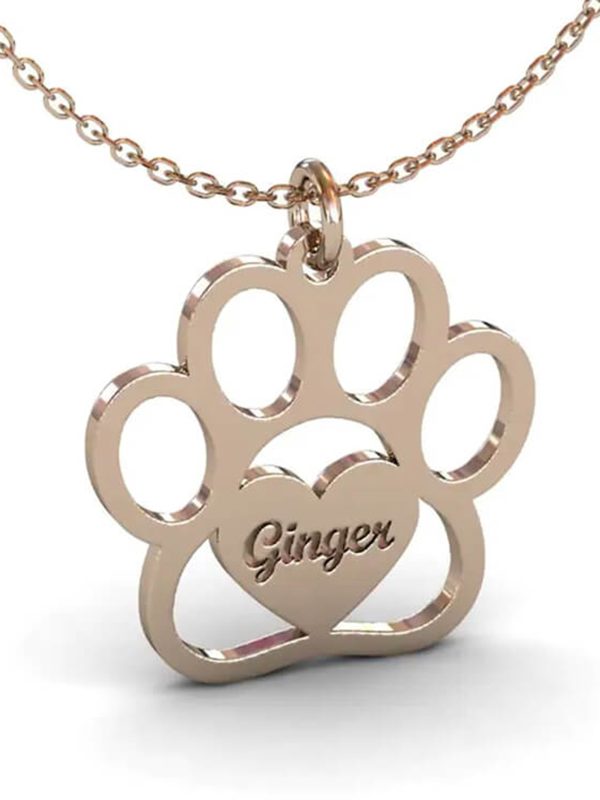 UnusualStandout #86 Custom Name Paw Necklace