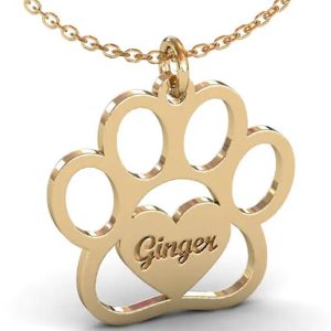 UnusualStandout #86 Custom Name Paw Necklace