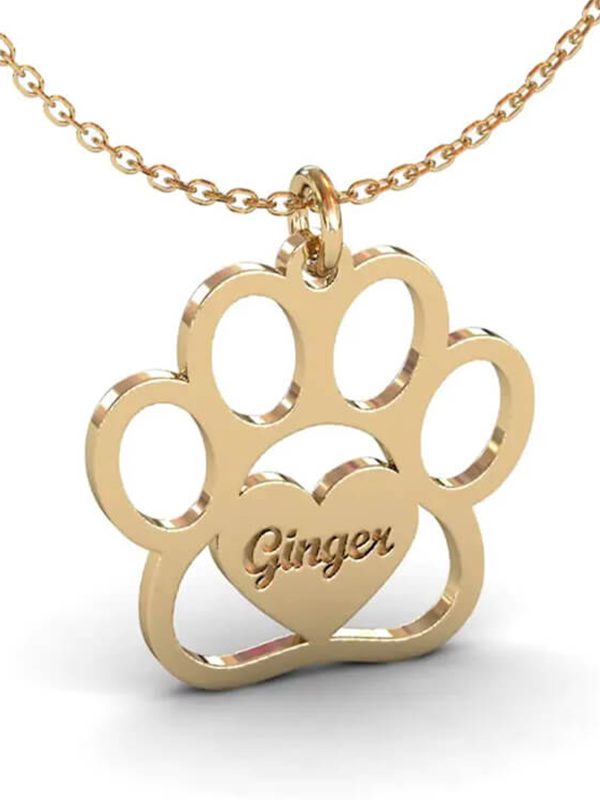 UnusualStandout #86 Custom Name Paw Necklace