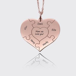 UnusualStandout #87 Personalized Heart Puzzle Necklace