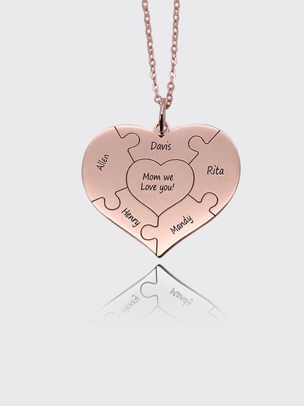 UnusualStandout #87 Personalized Heart Puzzle Necklace