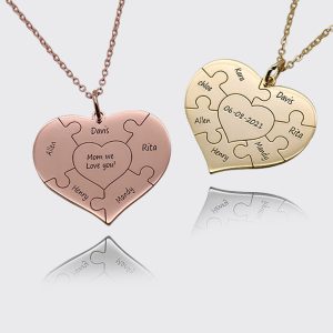 UnusualStandout #87 Personalized Heart Puzzle Necklace