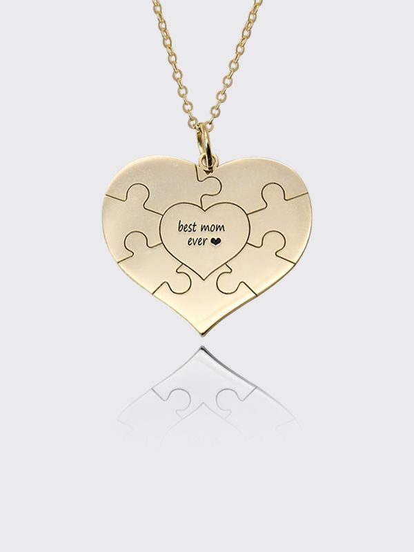 UnusualStandout #87 Personalized Heart Puzzle Necklace