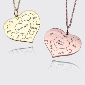 UnusualStandout #87 Personalized Heart Puzzle Necklace