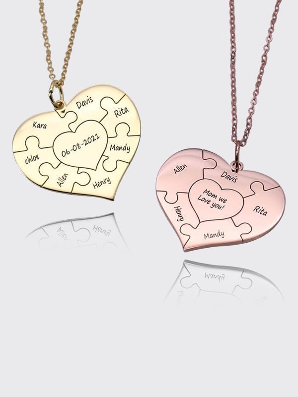 UnusualStandout #87 Personalized Heart Puzzle Necklace